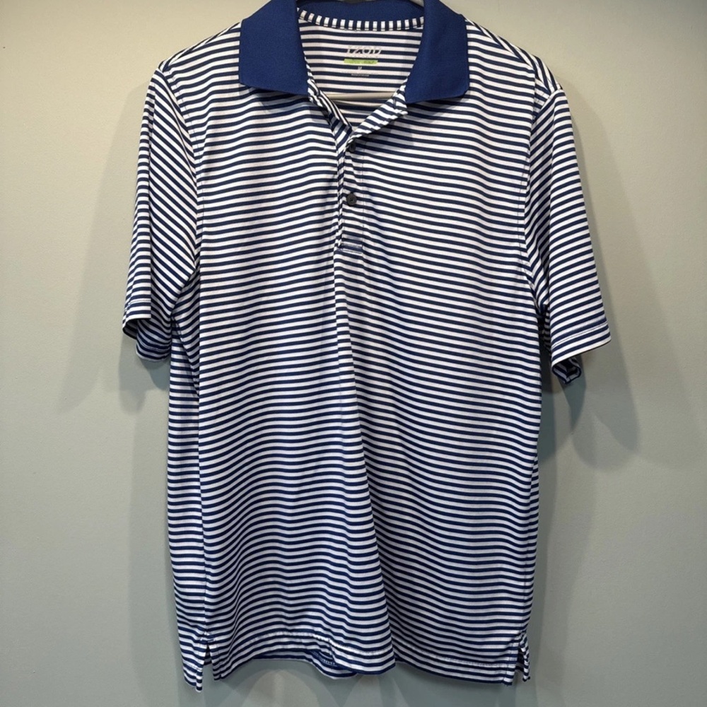 izod performx striped polo size medium men’s golf shirt button up